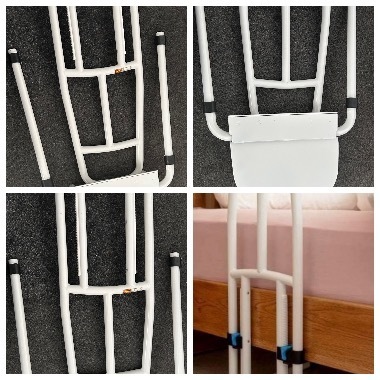 NRS Healthcare Easyfit Plus+ Bed Grab Rail Handle 82cm Height Underbed Flat Base