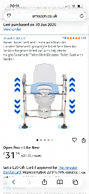 Raised toilet seat and frame x2